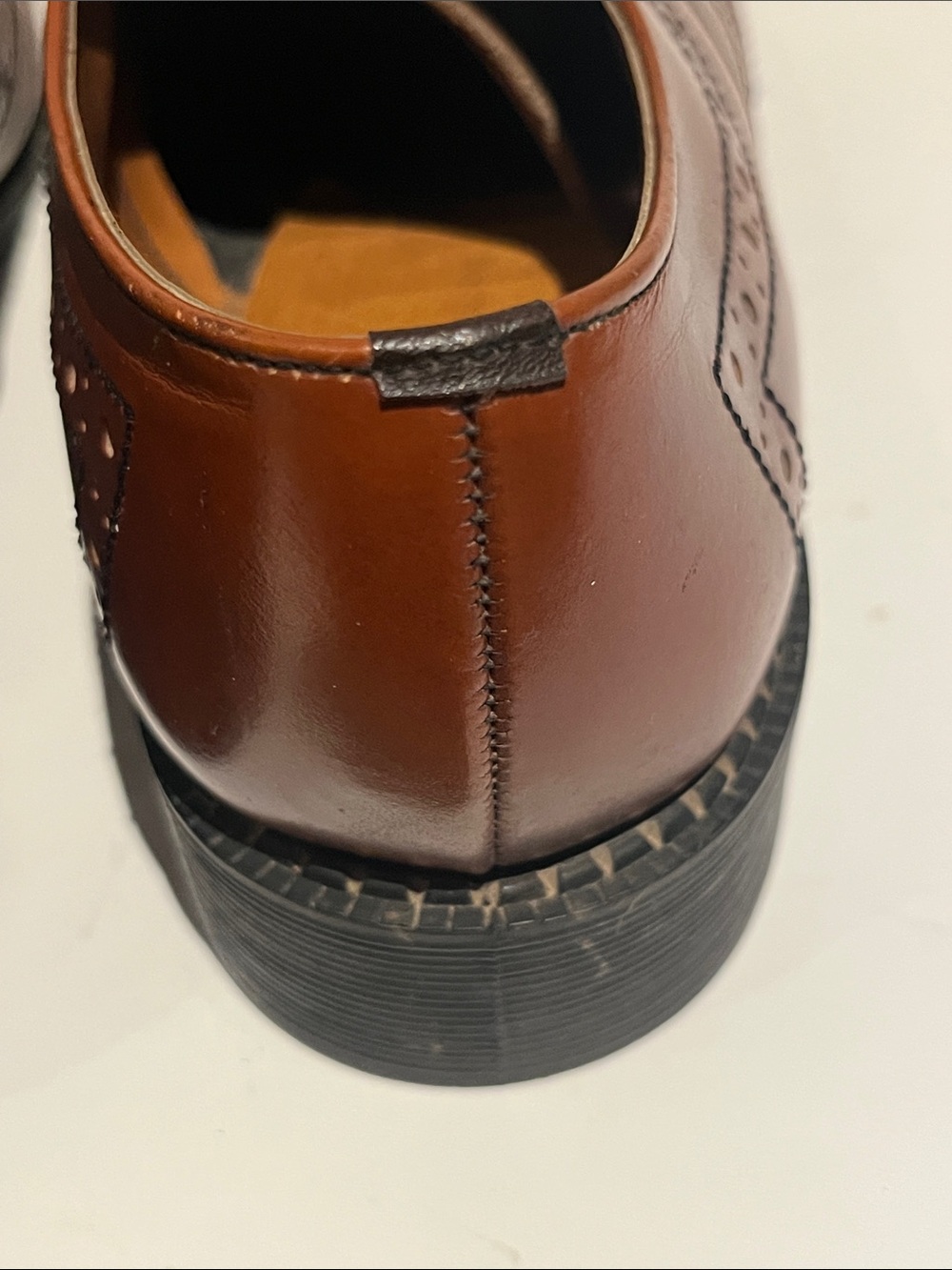 DB Brown Wingtip Brogue Lace- Up Dress Shoes Made in England - Picture 10 of 11